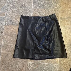 Old Navy Black A-Line Leather Skirt
